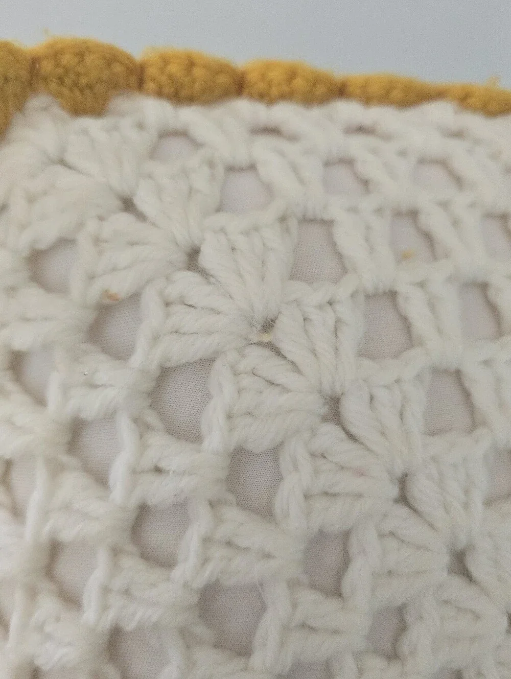 Set Of 2 Vintage Granny Square Crochet Throw Pillows 3D Yellow Roses *read